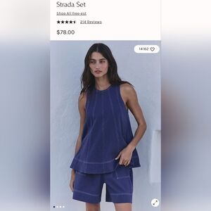 Free People Beach The Strada Set Navy NWT